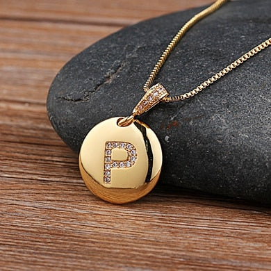 Top Quality Women Girls Initial Letter Necklace 26 A-Z Charm Neck Pendants