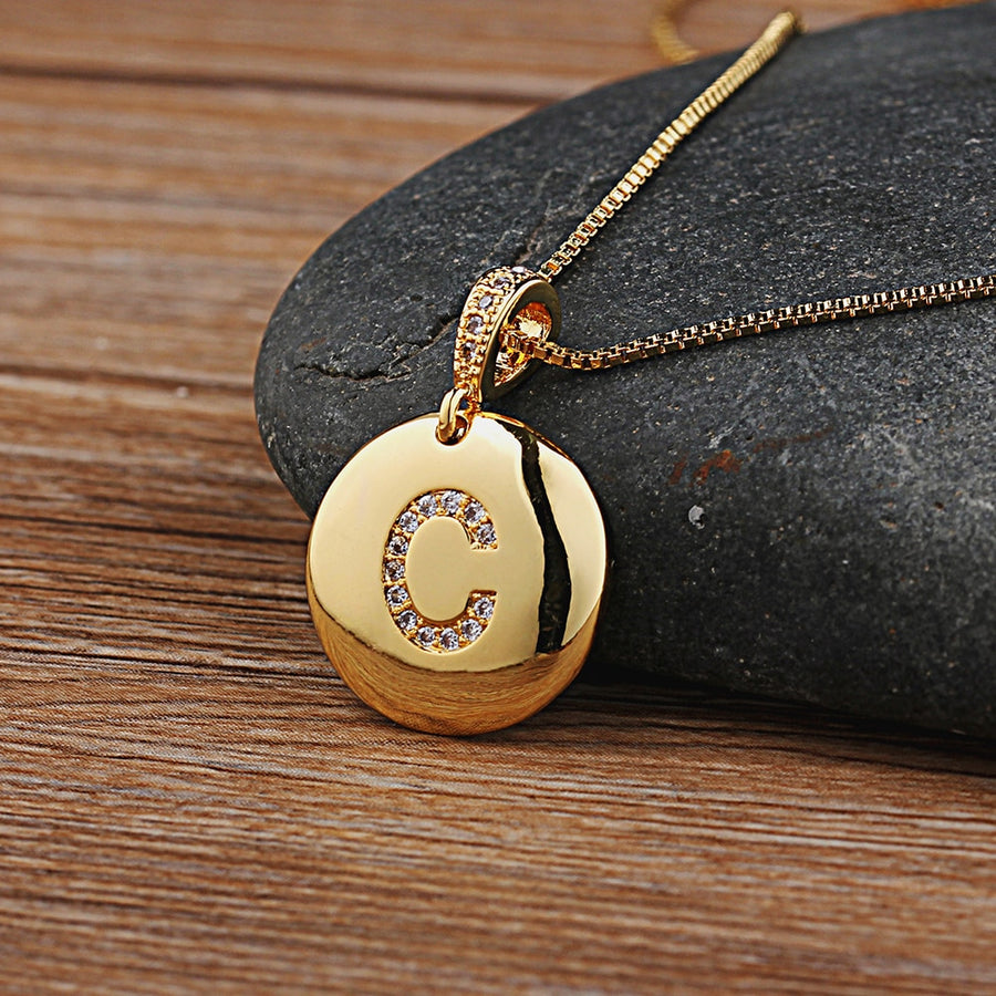 Top Quality Women Girls Initial Letter Necklace 26 A-Z Charm Neck Pendants