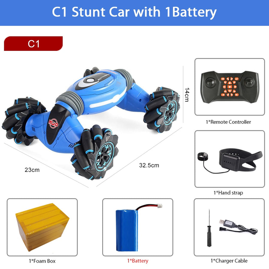 ZWN C1/ C1 MINI 4WD RC CAR Radio Gesture Induction 2.4G Toy With Light Music And Drift Dancing Twist Stunt Car Remote Control