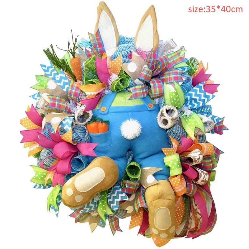 Colorful Easter Rabbit Garlands As Door or Wall Ornaments