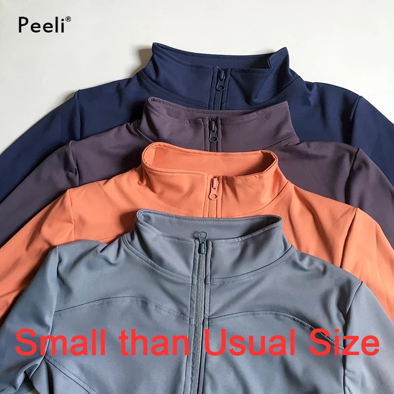 Peeli Women Long Sleeve Sports Jacket As Winter Gym Top Activewear For Workout Clothes