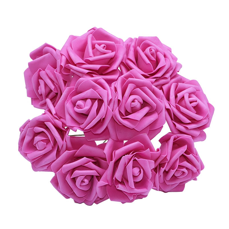 10/20/30Pcs 8cm Artificial PE Foam Rose Flowers Bridal Bouquets For Wedding or Home Party Decorations