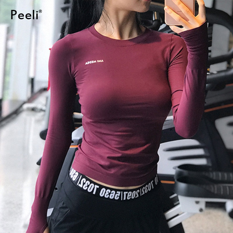 Peeli Long Sleeve Yoga Sport Fitness Top Activewear for Women