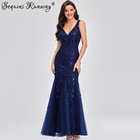 Sexy Vintage Maxi Sequin Cocktail Long Party Dress For Evening Parties