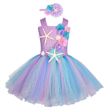 Girls' Mermaid Princess Dress Children's Day Dress Cosplay Performance and Show Photograph Dress Tutu Petti-skirt