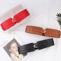 Luxury ladies wide belt elastic vintage buckle leather wide fashion wild pin buckle women's belt