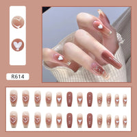 24pcs French Press On Nails Short Art Nail Tips  Full Cover Artificial Pink Wearable Clear Tips