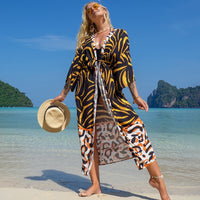 Printed Swimsuit Cover Up Kimono for Sea Boho Luxury Beach Outings or Holiday Bathing Suits