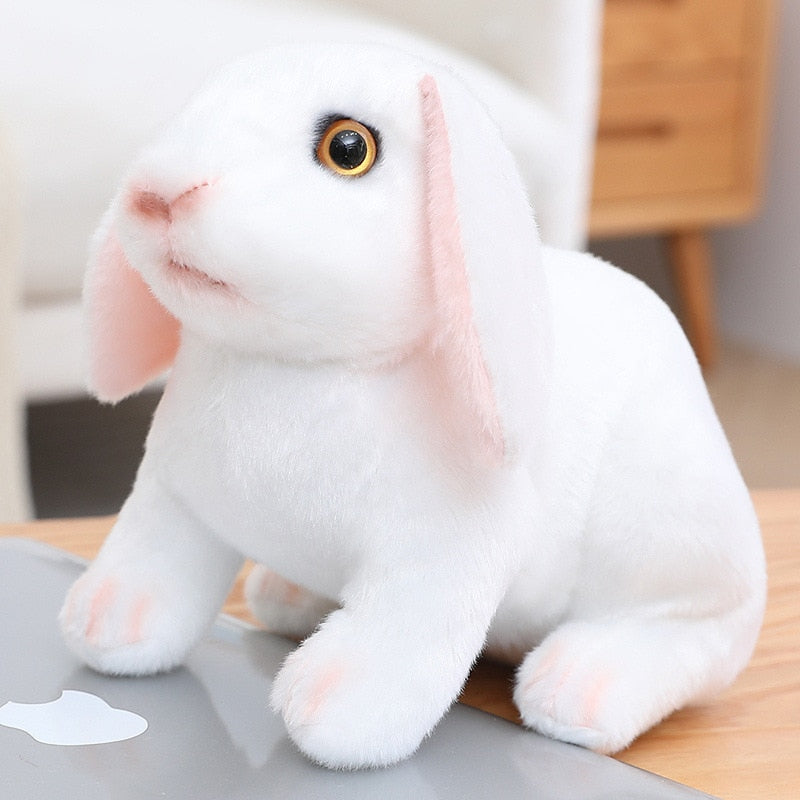 Easter Day Decoration Cute White Grey Standing Bunny Simulated Rabbit Doll Gifts For Kids Happy 2023 Spring Easter Party Favors