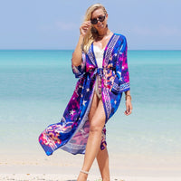 Printed Swimsuit Cover Up Kimono for Sea Boho Luxury Beach Outings or Holiday Bathing Suits