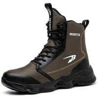 2023 New Safety Men High Top Work Boots, Steel Toe Cap Anti-Smash Puncture-Proof Indestructible Shoes