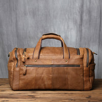 Men's Large Retro Cowhide Leather Duffle Luggage Bag