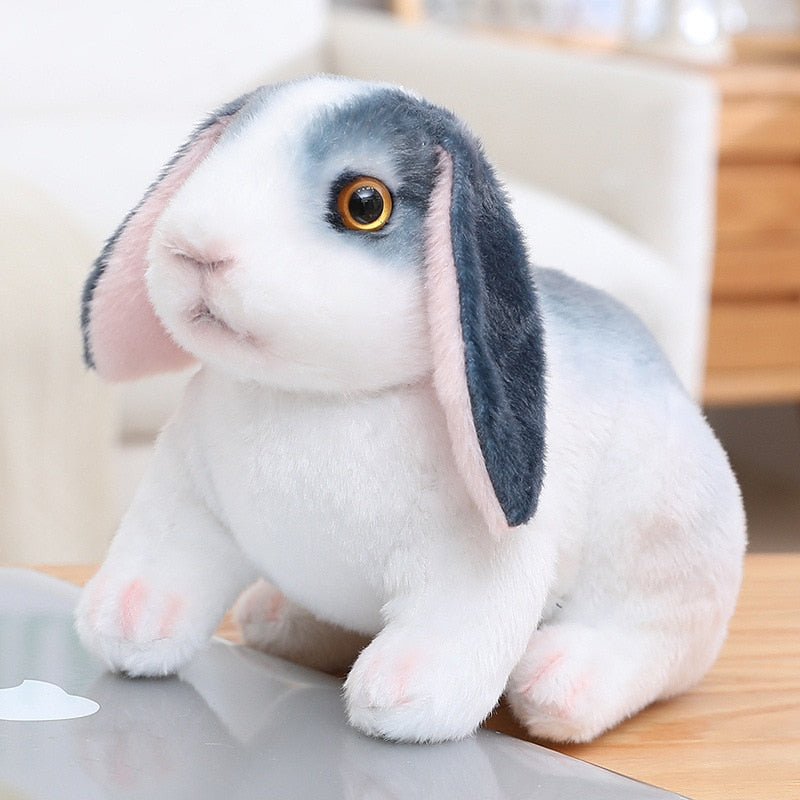 Easter Day Decoration Cute White Grey Standing Bunny Simulated Rabbit Doll Gifts For Kids Happy 2023 Spring Easter Party Favors