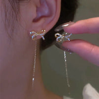 Exquisite Temperament Tassel Long Trendy Rhinestone Earrings