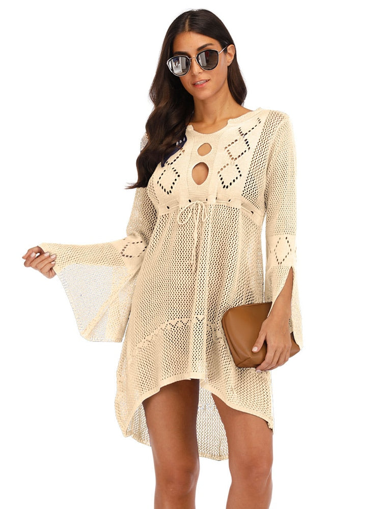 Women Sexy Mesh Bikini Cover-up Beachwear or Tunic Robe