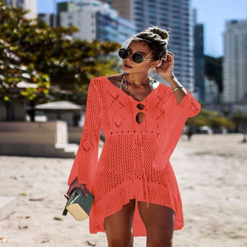 Women Sexy Mesh Bikini Cover-up Beachwear or Tunic Robe