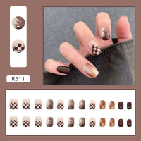 24pcs French Press On Nails Short Art Nail Tips  Full Cover Artificial Pink Wearable Clear Tips