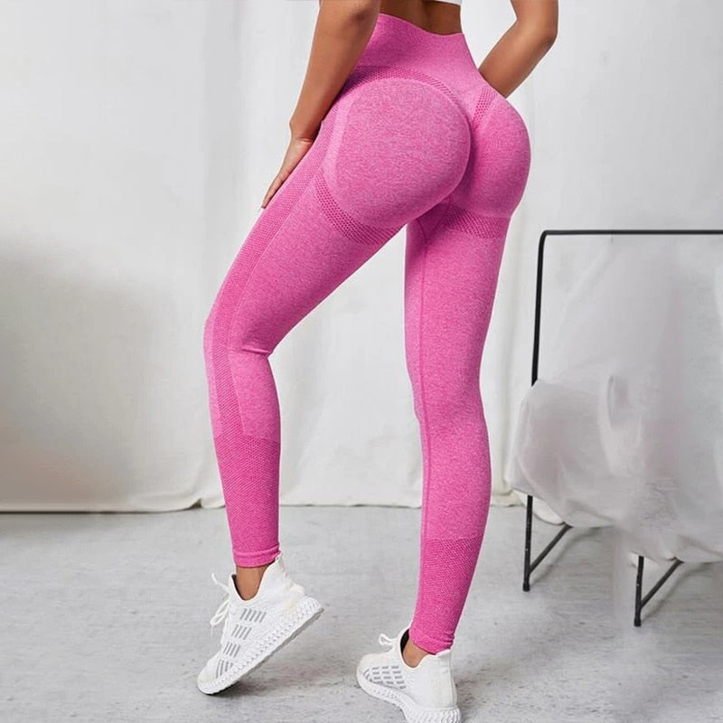 Yoga Sport Women Fitness Seamless Fashion Push-Up Gym Workout Leggings