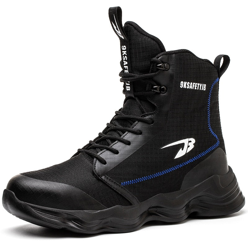 2023 New Safety Men High Top Work Boots, Steel Toe Cap Anti-Smash Puncture-Proof Indestructible Shoes