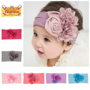 Soft Stretch Newborn and Toddler Satin Rose Flower Headband