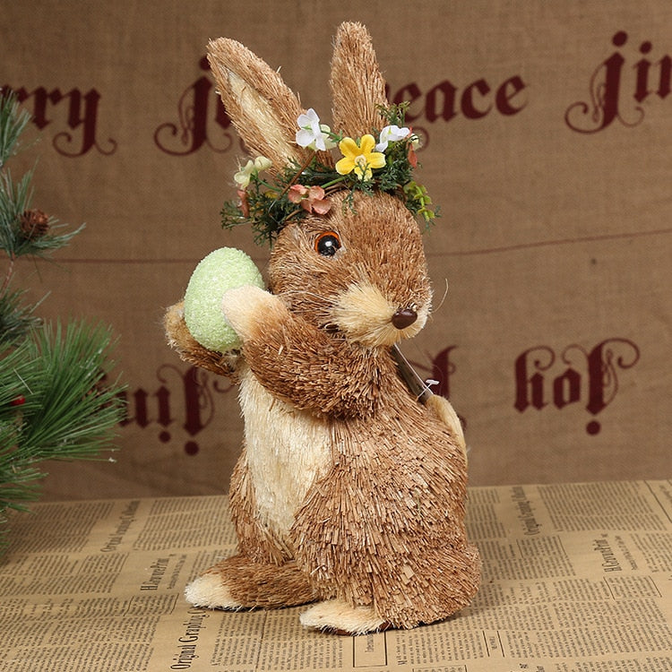 Creative Cute Straw Children Easter Bunny Decoration Gifts