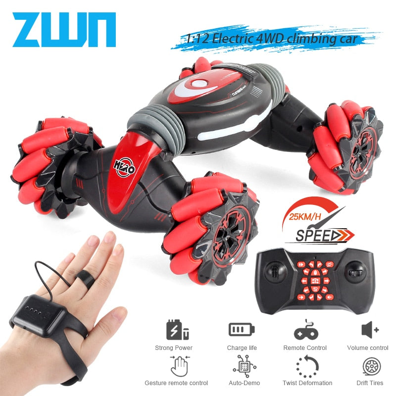 ZWN C1/ C1 MINI 4WD RC CAR Radio Gesture Induction 2.4G Toy With Light Music And Drift Dancing Twist Stunt Car Remote Control