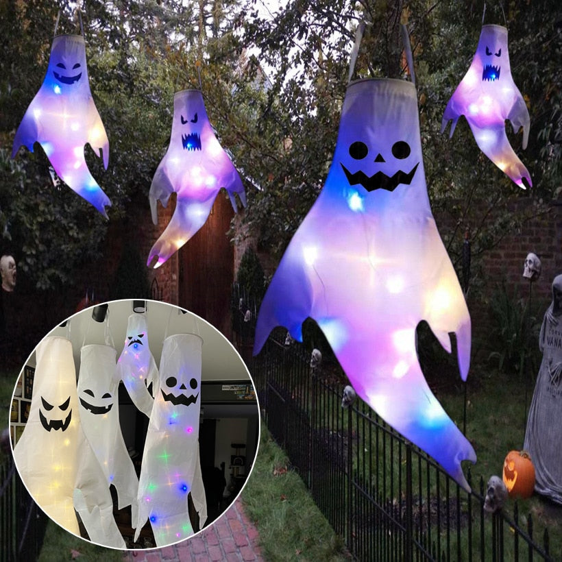 Halloween Hanging Ghost Large LED Outdoor Glowing Spooky Horror Props Decoration