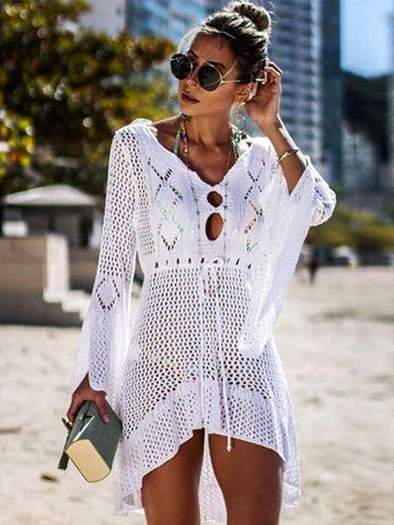 Women Sexy Mesh Bikini Cover-up Beachwear or Tunic Robe