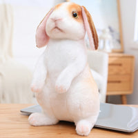 Easter Day Decoration Cute White Grey Standing Bunny Simulated Rabbit Doll Gifts For Kids Happy 2023 Spring Easter Party Favors