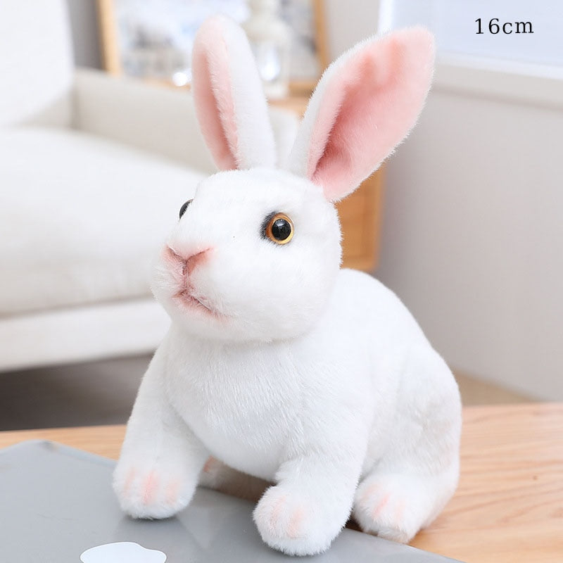 Easter Day Decoration Cute White Grey Standing Bunny Simulated Rabbit Doll Gifts For Kids Happy 2023 Spring Easter Party Favors