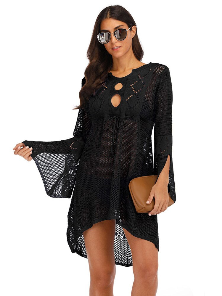 Women Sexy Mesh Bikini Cover-up Beachwear or Tunic Robe