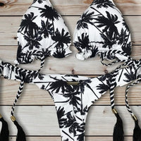 Tropical Print Two-Piece Female Sport Swimwear or Beachwear