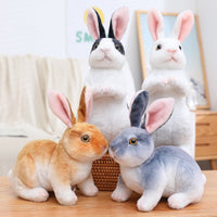 Easter Day Decoration Cute White Grey Standing Bunny Simulated Rabbit Doll Gifts For Kids Happy 2023 Spring Easter Party Favors