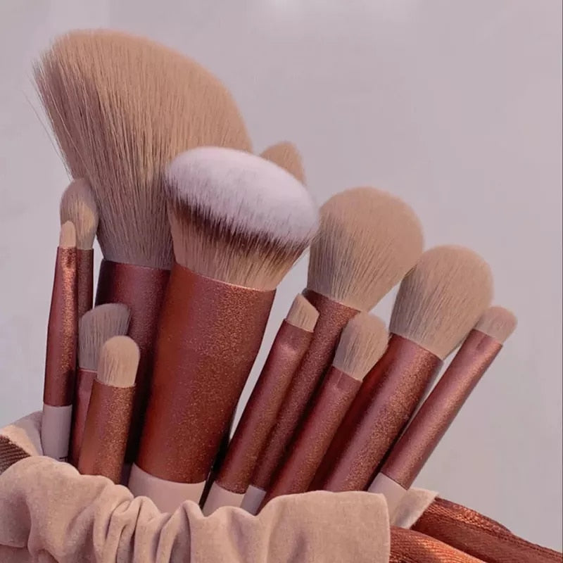 13 Pieces Makeup Foundation Women Cosmetic Eyeshadow Blush Powder Blending Soft Make Up Brushes