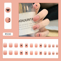 24pcs French Press On Nails Short Art Nail Tips  Full Cover Artificial Pink Wearable Clear Tips