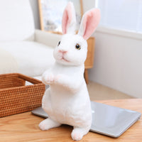 Easter Day Decoration Cute White Grey Standing Bunny Simulated Rabbit Doll Gifts For Kids Happy 2023 Spring Easter Party Favors