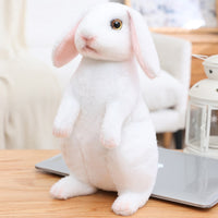 Easter Day Decoration Cute White Grey Standing Bunny Simulated Rabbit Doll Gifts For Kids Happy 2023 Spring Easter Party Favors