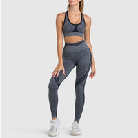 Seamless Yoga Sports Fitness Set With High Waist Pants And Long-Sleeve Backless Suits For Gym Workout Clothes