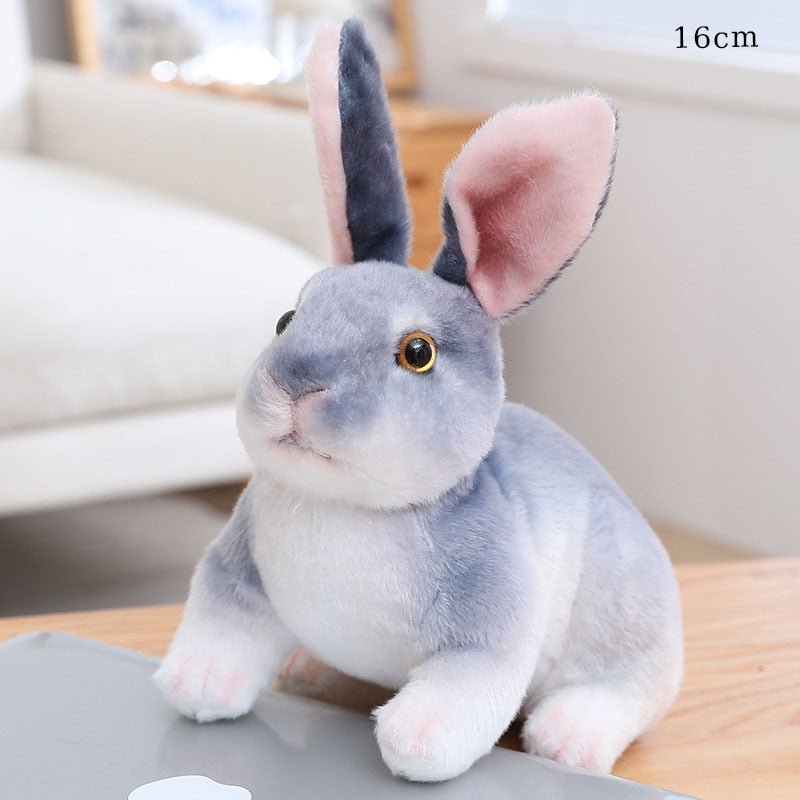 Easter Day Decoration Cute White Grey Standing Bunny Simulated Rabbit Doll Gifts For Kids Happy 2023 Spring Easter Party Favors