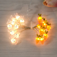 2/1 meter Easter String Lights for Home Decor 20 LED Glowing Easter Bunny Egg Carrot Fairy Light Ornament Decorations