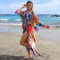 Printed Swimsuit Cover Up Kimono for Sea Boho Luxury Beach Outings or Holiday Bathing Suits