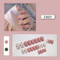 24pcs French Press On Nails Short Art Nail Tips  Full Cover Artificial Pink Wearable Clear Tips