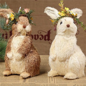 Creative Cute Straw Children Easter Bunny Decoration Gifts