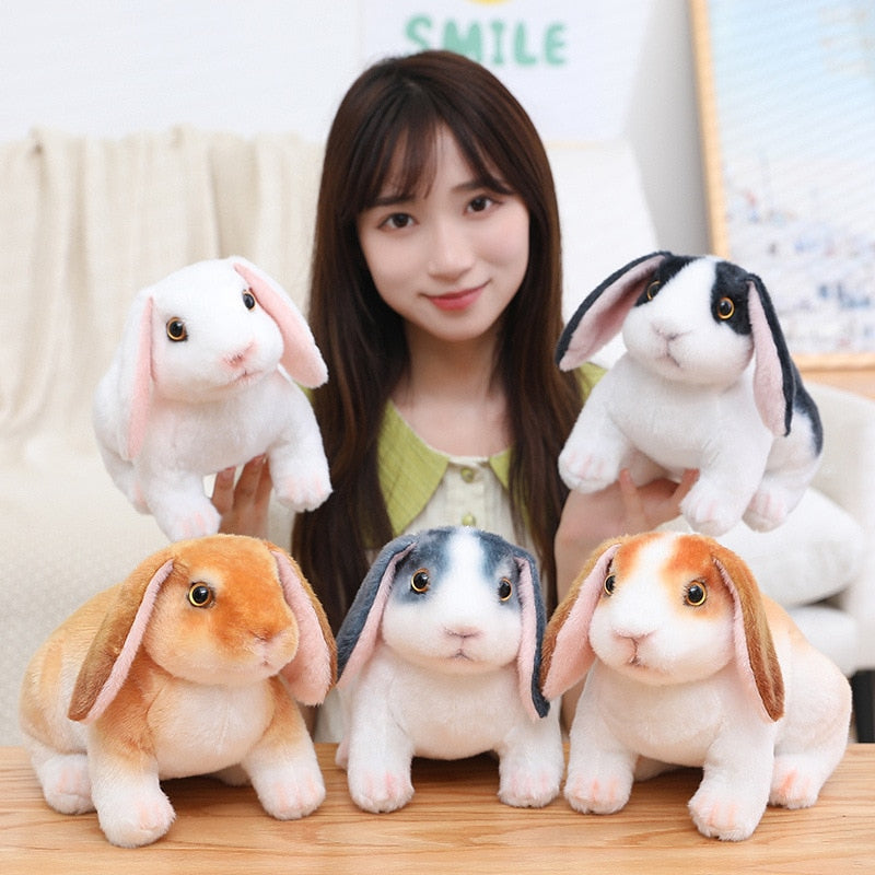 Easter Day Decoration Cute White Grey Standing Bunny Simulated Rabbit Doll Gifts For Kids Happy 2023 Spring Easter Party Favors