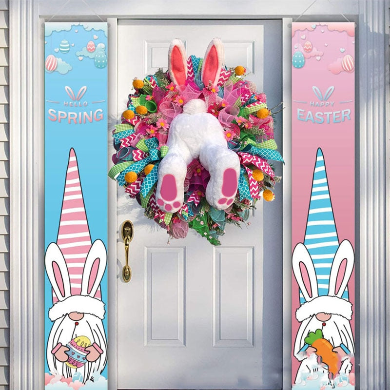 Colorful Easter Rabbit Garlands As Door or Wall Ornaments