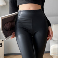 Women Sexy Slimming Synthetic Leather Leggings