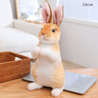 Easter Day Decoration Cute White Grey Standing Bunny Simulated Rabbit Doll Gifts For Kids Happy 2023 Spring Easter Party Favors