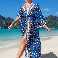 Printed Swimsuit Cover Up Kimono for Sea Boho Luxury Beach Outings or Holiday Bathing Suits