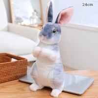 Easter Day Decoration Cute White Grey Standing Bunny Simulated Rabbit Doll Gifts For Kids Happy 2023 Spring Easter Party Favors