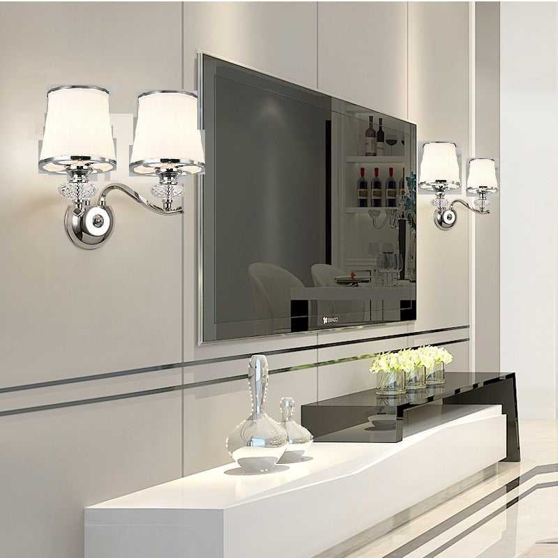 Chrome Metal Lighting Crystal Chandelier Fit For Living, Dinning, And Bedroom